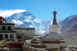 rongbuk monastery and Himalayas